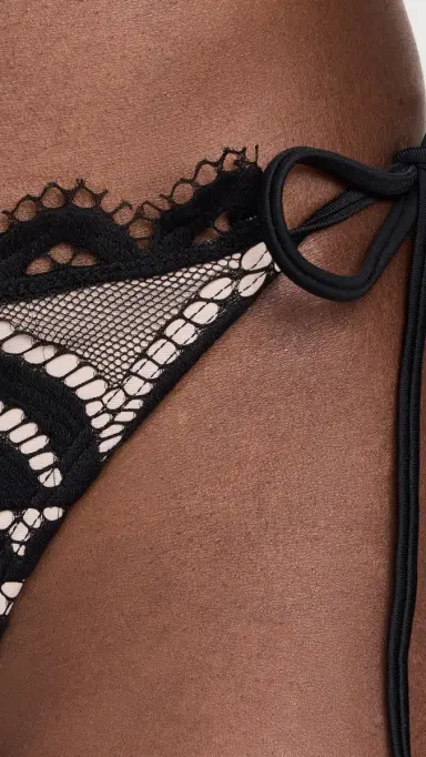 PQ Swim Lace Tie Side Full Bikini Bottoms Midnight | Thumbnail 5 PQ Swim Lace Tie Side Full Bikini Bottoms Midnight | Thumbnail 5