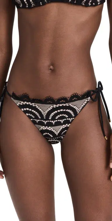 PQ Swim Lace Tie Side Full Bikini Bottoms Midnight | Thumbnail 1 PQ Swim Lace Tie Side Full Bikini Bottoms Midnight | Thumbnail 1