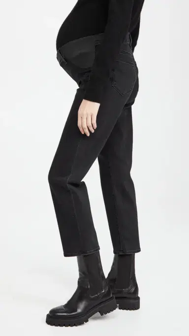 PAIGE Maternity Noella Straight Jeans Black Willow 34 | Thumbnail 4 PAIGE Maternity Noella Straight Jeans Black Willow 34 | Thumbnail 4