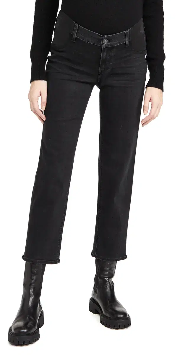 PAIGE Maternity Noella Straight Jeans Black Willow
