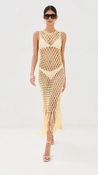 SIMKHAI Jensen acrame idi Dress Buttercream | Thumbnail 2