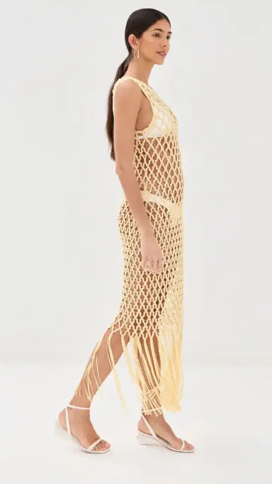 SIMKHAI Jensen acrame idi Dress Buttercream | Thumbnail 4