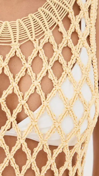SIMKHAI Jensen acrame idi Dress Buttercream | Thumbnail 6