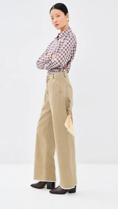 DARKPARK Sienna Loose Back Split Denim Jeans Camel | Thumbnail 5
