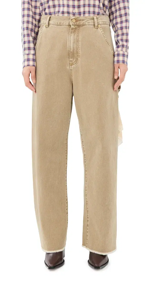 Sienna Loose Back Split Denim Jeans Camel