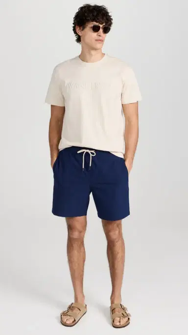 Fair Harbor The Bayberry Swim Trunks 7 Navy Seersucker L | Thumbnail 5 Fair Harbor The Bayberry Swim Trunks 7 Navy Seersucker L | Thumbnail 5