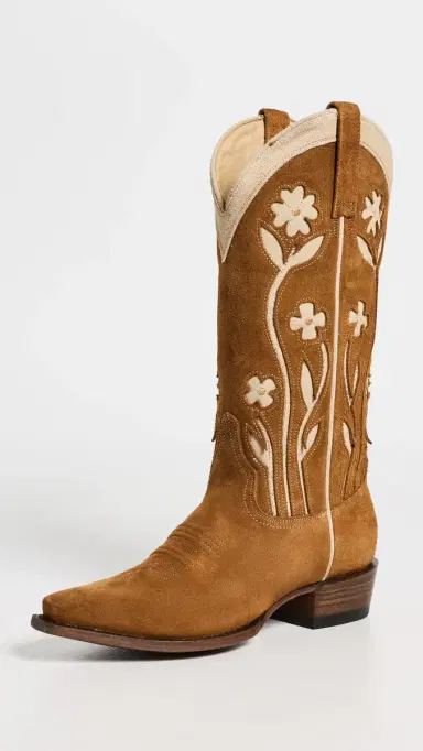 THE GREAT. Stetson x  Cowboy Boots Tan Floral | Thumbnail 2