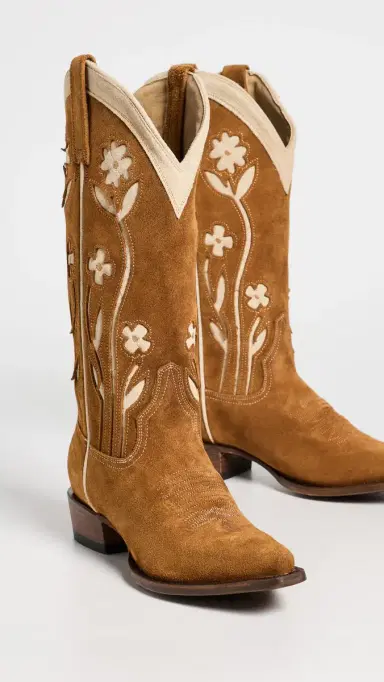 THE GREAT. Stetson x  Cowboy Boots Tan Floral | Thumbnail 5