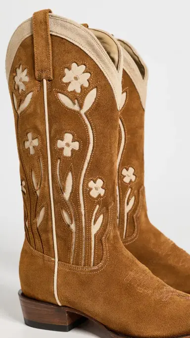 THE GREAT. Stetson x  Cowboy Boots Tan Floral | Thumbnail 6