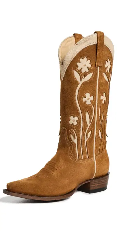THE GREAT. Stetson x  Cowboy Boots Tan Floral | Thumbnail 1