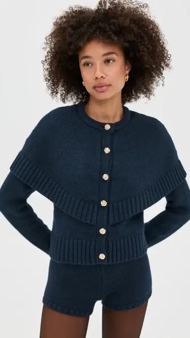 Line & Dot Reese Cape Cardigan Navy | Thumbnail 2