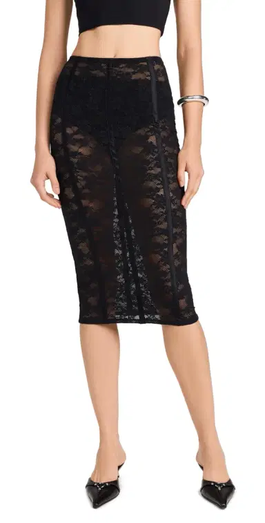 Fleur du Mal Le tretch Lace Pencil Skirt Black | Thumbnail 1 Fleur du Mal Le tretch Lace Pencil Skirt Black | Thumbnail 1