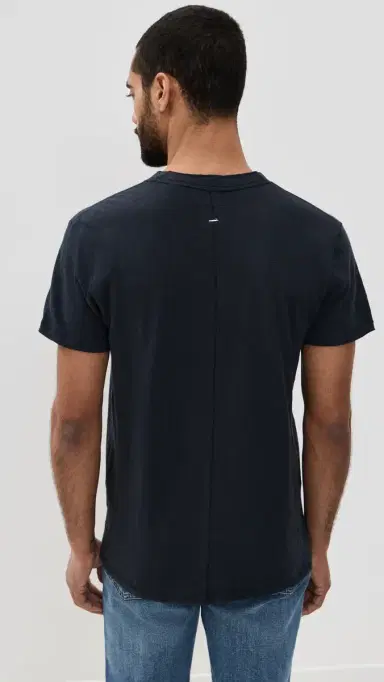 rag & bone Classic Short Sleeve Henley Deep Navy | Thumbnail 3