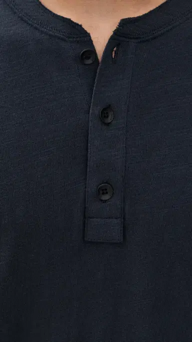 rag & bone Classic Short Sleeve Henley Deep Navy M | Thumbnail 6