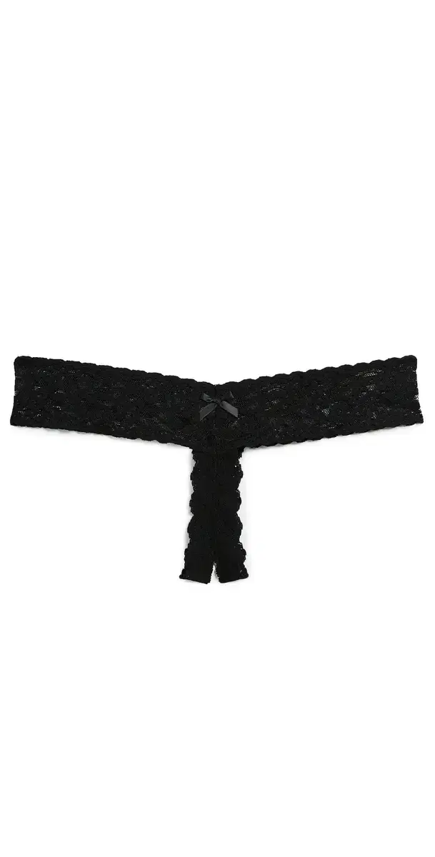 After Midnight Open Gusset Low Rise Thong Black One Size