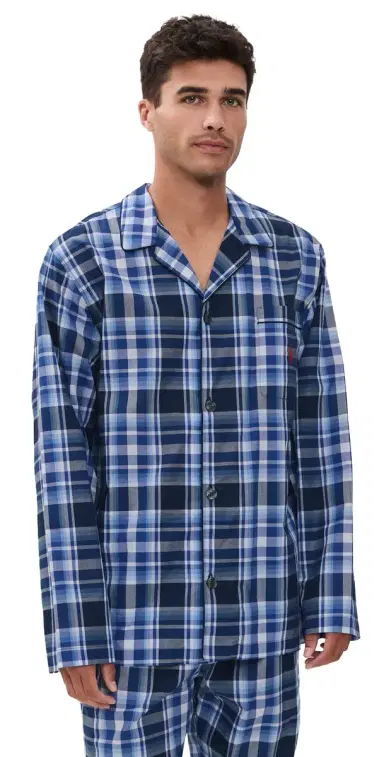 Polo Ralph Lauren Underwear Plaid Long Sleeve Pajama Shirt Monroe Plaid L | Thumbnail 1