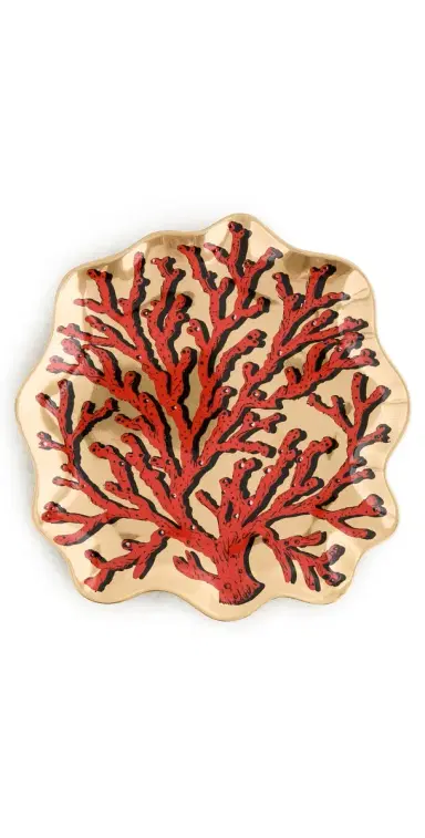 Jonathan Adler Coral Trinket Tray Red One Size | Thumbnail 1
