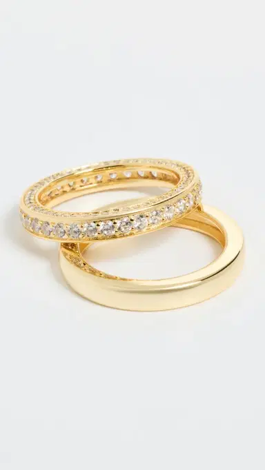 SHASHI Vroom Ring Set in Gold Gold | Thumbnail 2