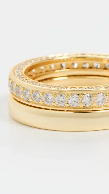 SHASHI Vroom Ring Set in Gold Gold | Thumbnail 4