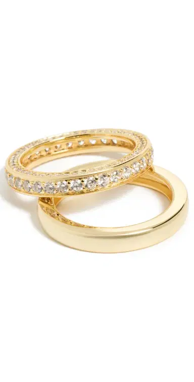 SHASHI Vroom Ring Set in Gold Gold | Thumbnail 1