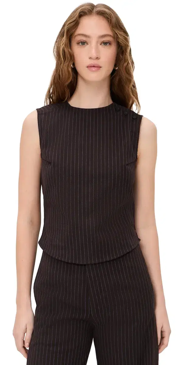 Tailored Top Brown/Blue tripe (Twill)