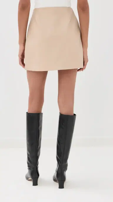 LE BOP Bianca Faux Leather Miniskirt Sand | Thumbnail 3 LE BOP Bianca Faux Leather Miniskirt Sand | Thumbnail 3