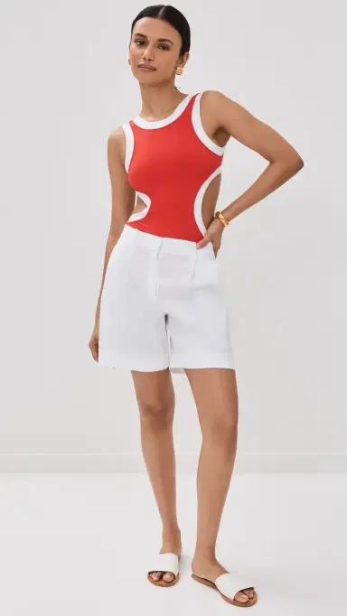 Staud Dolce One Piece Red/White M | Thumbnail 5