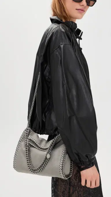 Stella McCartney Falabella Faux Suede Mini Tote Bag Light Grey One Size | Thumbnail 3