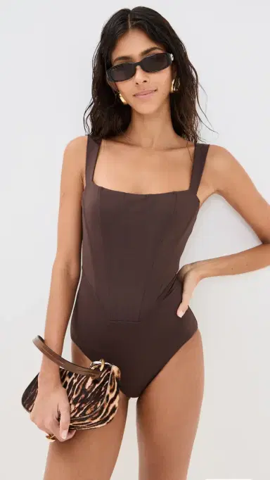 Staud Adelaide One Piece Dark Chocolate S | Thumbnail 2