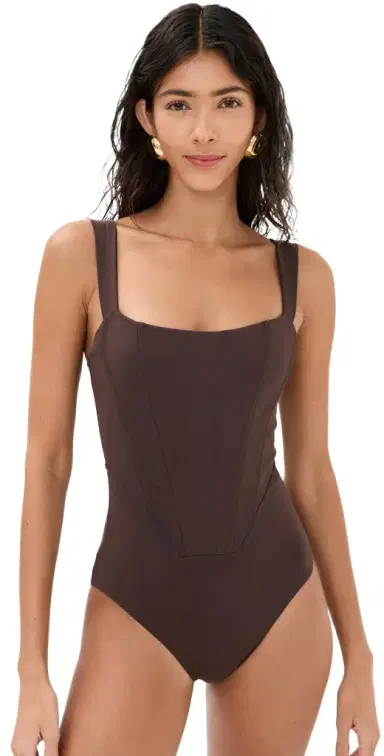 Staud Adelaide One Piece Dark Chocolate S | Thumbnail 1