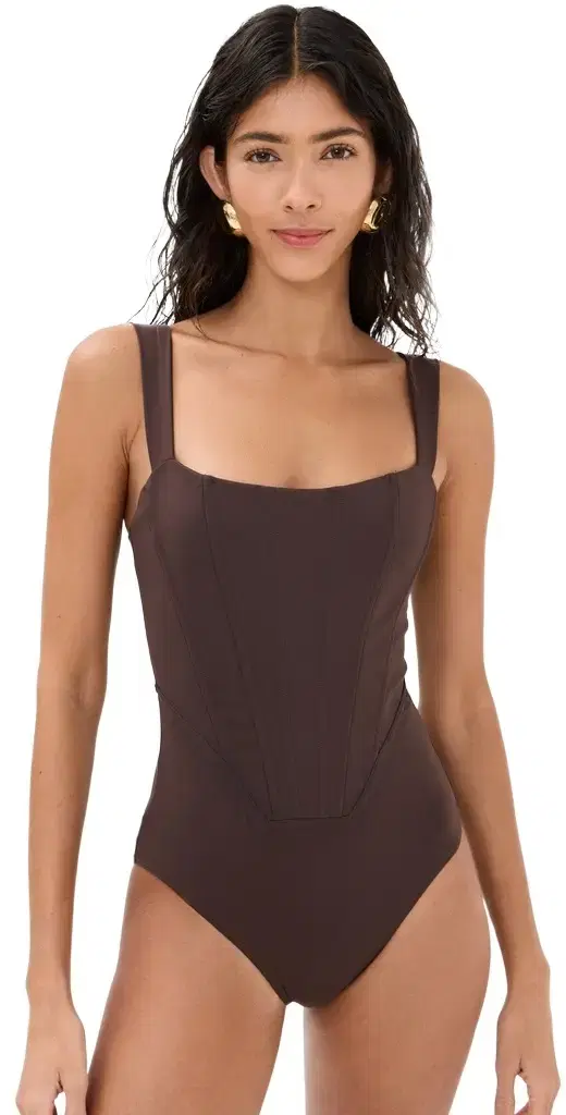 STAUD Adelaide One Piece Dark Chocolate