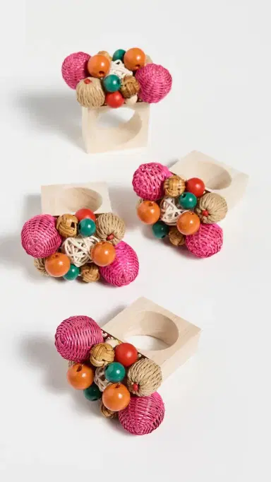 Kim Seybert Java Napkin Rings Set of 4 Multi One Size | Thumbnail 2