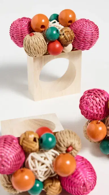 Kim Seybert Java Napkin Rings Set of 4 Multi One Size | Thumbnail 4