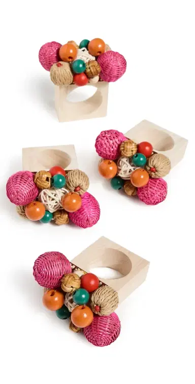 Kim Seybert Java Napkin Rings Set of 4 Multi One Size | Thumbnail 1