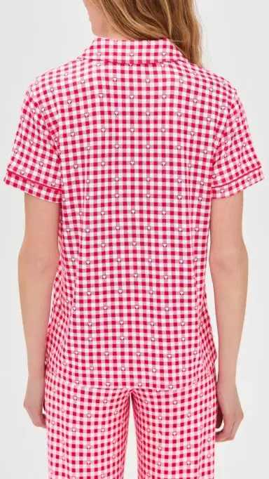 Z Supply Gingham Pajama Top Kiss e Red | Thumbnail 3