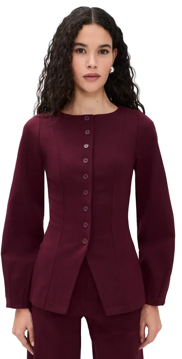 ALIGNE Bonnie Ponte Blazer Oxblood