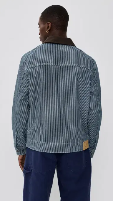 Les Deux Robert Striped Denim Jacket Dark Navy | Thumbnail 3 Les Deux Robert Striped Denim Jacket Dark Navy | Thumbnail 3