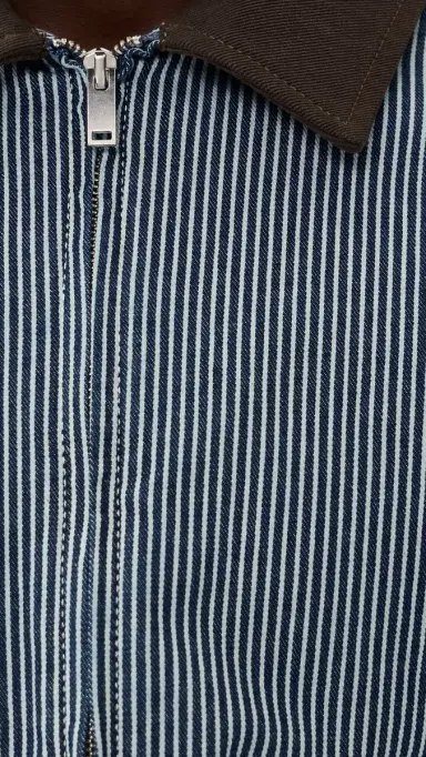 Les Deux Robert Striped Denim Jacket Dark Navy | Thumbnail 6 Les Deux Robert Striped Denim Jacket Dark Navy | Thumbnail 6