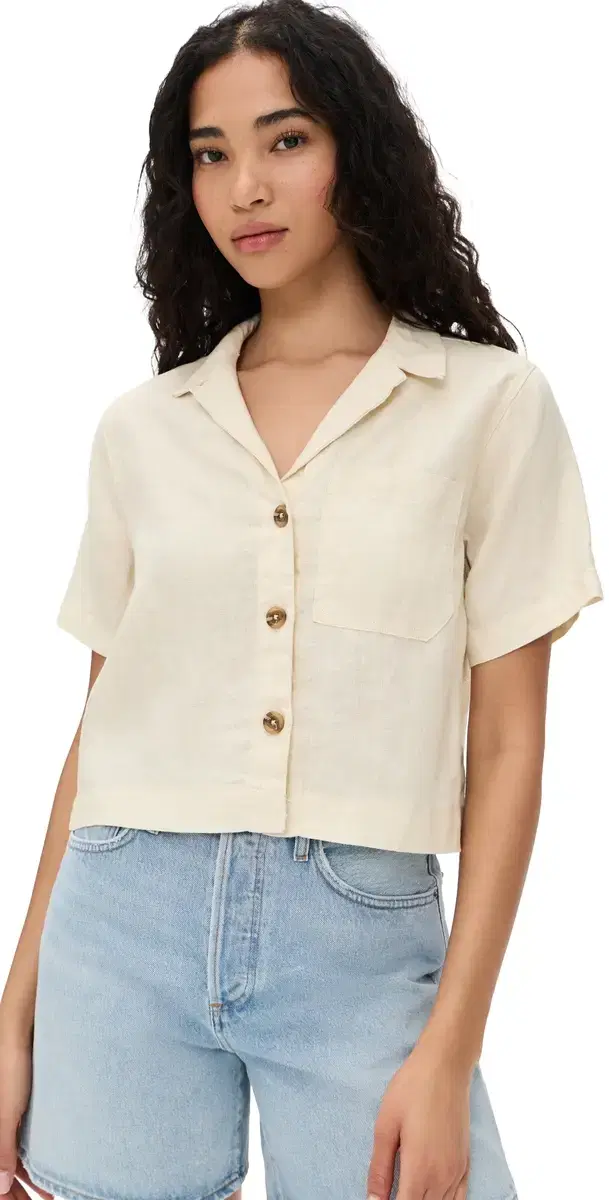 Hampton hort leeve Linen hirt Flax Linen
