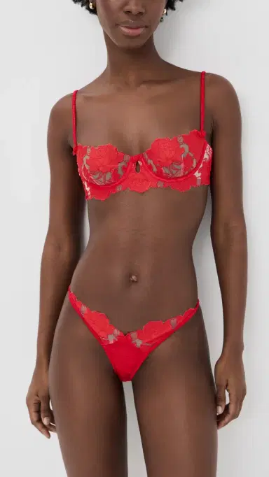 For Love & Lemons Love is a Rose Thong Panties Red | Thumbnail 4