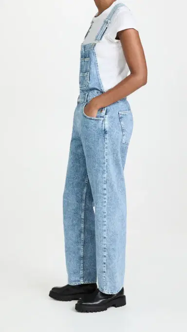 Free People Ziggy Denim Overalls Powder Blue L | Thumbnail 4