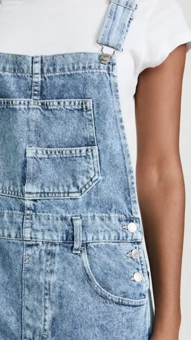 Free People Ziggy Denim Overalls Powder Blue L | Thumbnail 6