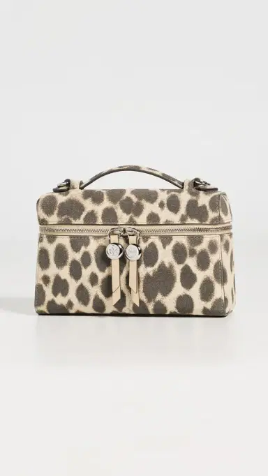 Tory Burch Romy Suede Slim Top Handle Bag Cheetah Spots One Size | Thumbnail 2