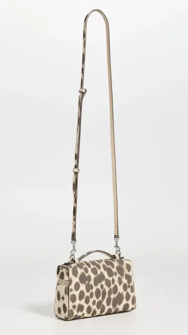 Tory Burch Romy Suede Slim Top Handle Bag Cheetah Spots One Size | Thumbnail 4