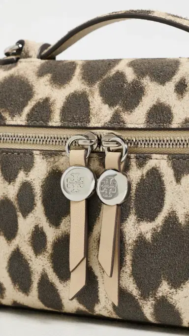 Tory Burch Romy Suede Slim Top Handle Bag Cheetah Spots One Size | Thumbnail 5