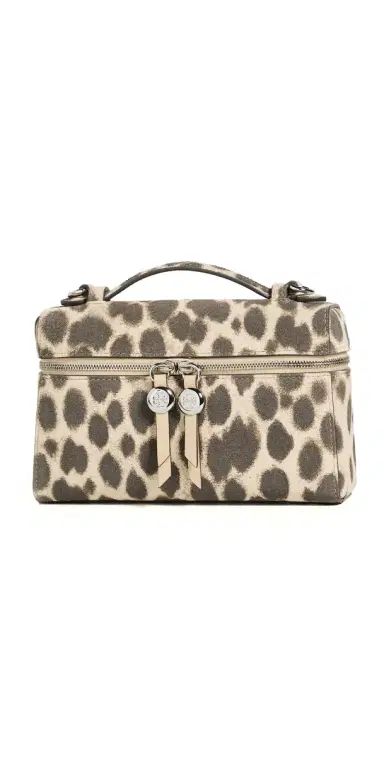 Tory Burch Romy Suede Slim Top Handle Bag Cheetah Spots One Size | Thumbnail 1