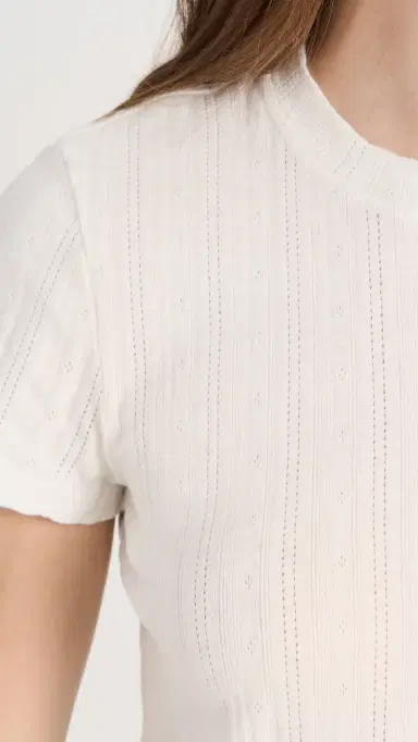 RE/DONE Pointelle Baby Tee Vintage White | Thumbnail 6 RE/DONE Pointelle Baby Tee Vintage White | Thumbnail 6