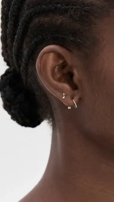 Zoë Chicco 14k Gold Single Itty Bitty Music Note Stud Earrings 14k Yellow Gold One Size | Thumbnail 3
