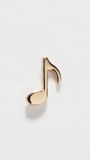 Zoë Chicco 14k Gold Single Itty Bitty Music Note Stud Earrings 14k Yellow Gold One Size | Thumbnail 4