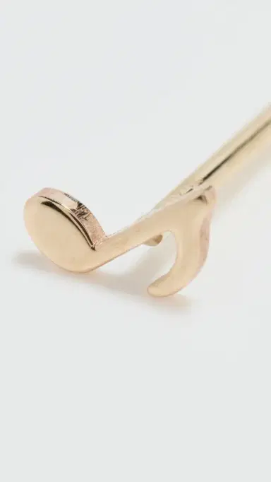 Zoë Chicco 14k Gold Single Itty Bitty Music Note Stud Earrings 14k Yellow Gold One Size | Thumbnail 5